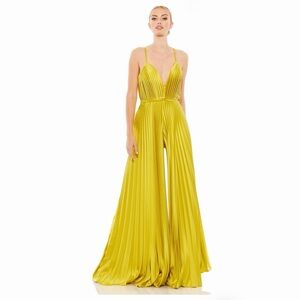 Mac Duggal - Chartreuse Wide Leg Jumpsuit